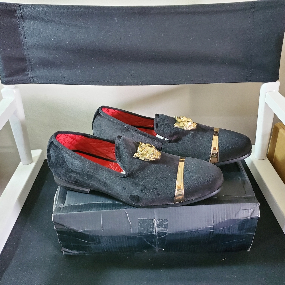 Mens Loafer Slip On Dress Shoe Slipper Velvet 10